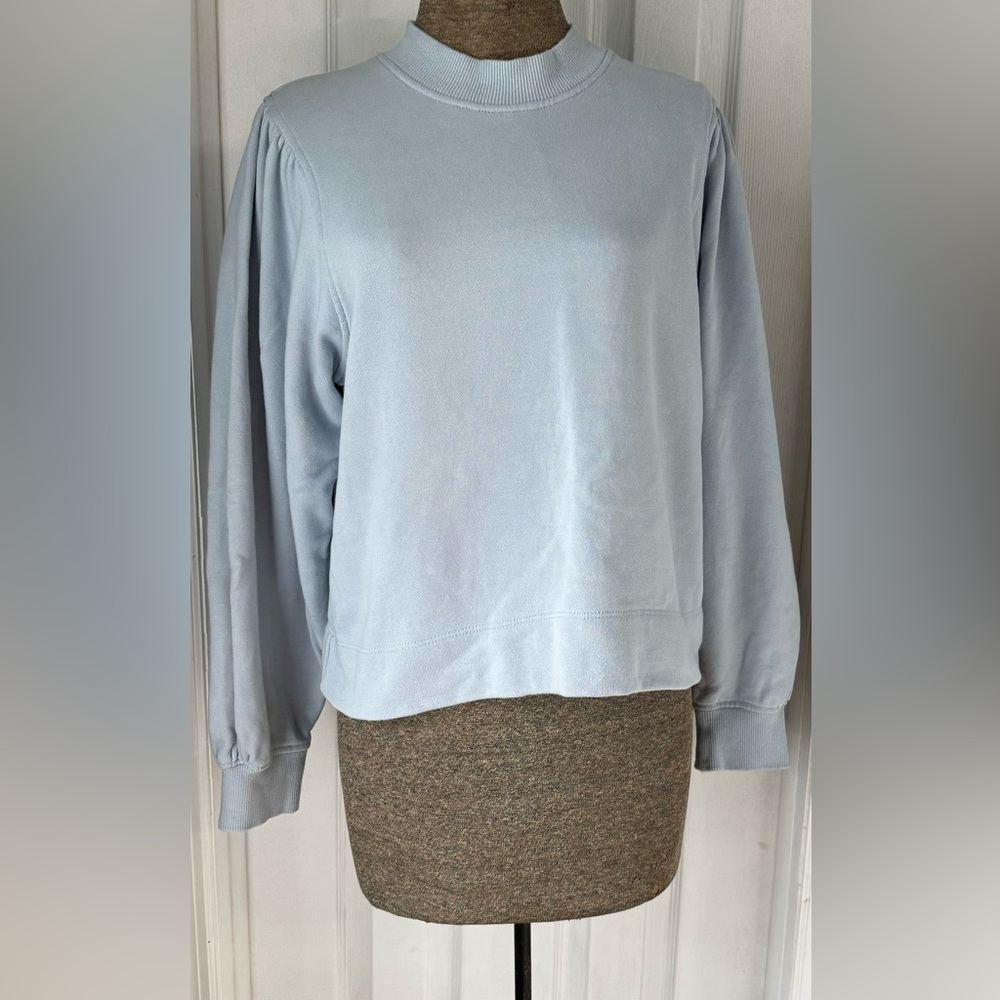 Ann Mashburn Mock Neck Puff Sleeve Sweatshirt